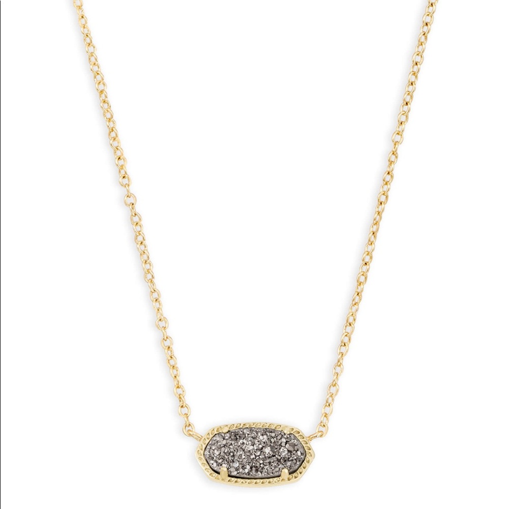 Kendra Scott Elisa Gold Platinum Drusy Necklace